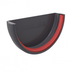 Заглушка желоба Классика120 ПВХ Grand Line графит (RAL 7024) - строй база