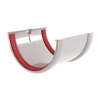 Соединитель желобов Классика 120 ПВХ Grand Line белый (RAL 9003) - строй база