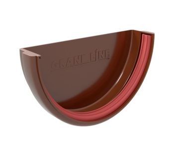 Заглушка желоба Классика 120 ПВХ Grand Line шоколадная (RAL 8017) - строй база