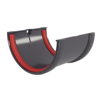 Соединитель желобов Классика 120 ПВХ Grand Line графит (RAL 7024) - строй база