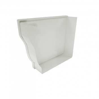 Заглушка желоба левая МЕТАЛЛ ПРОФИЛЬ БЮДЖЕТ 120х86 Ral 9003 - строй база